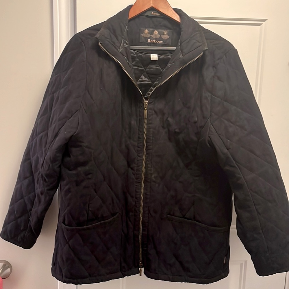 Barbour Women’s black quilted jacket.  Size 14.
